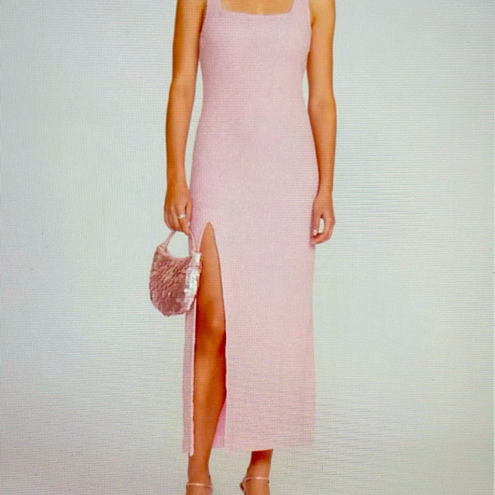 STAUD MIDI Le SABLE Dress in Cherry Blosson